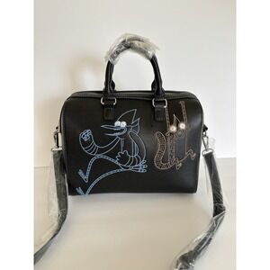 Regular Show Mordecai & Rigby Embroidered Handbag With Detachable Shoulder Strap